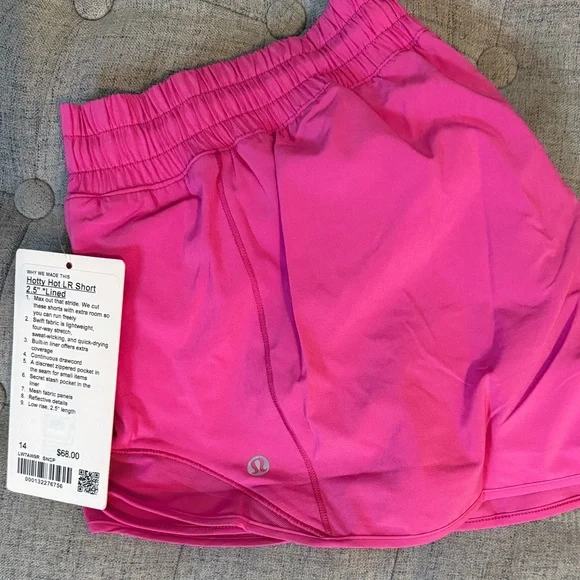 NWT💎Lululemon Sonic Pink Hotty Hot Low-Rise Short 2.5" Rare Limited Sold Out - Picture 2 of 5